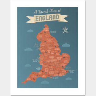 A literal map of England with counties Posters and Art